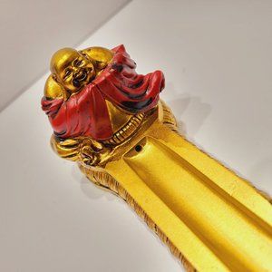Gold BUDDHA INCENSE STICK BURNER 10" Long Holder HIGH QUALITY Resin Stat…